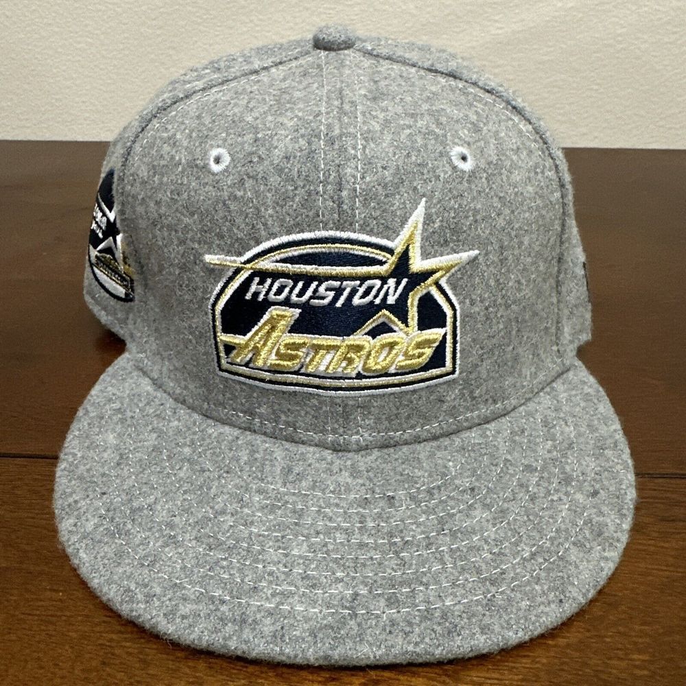 NEW ERA 59FIFTY 5950 FITTED HAT HOUSTON ASTROS CAP‎ SIZE 7-1/8 WOOL
